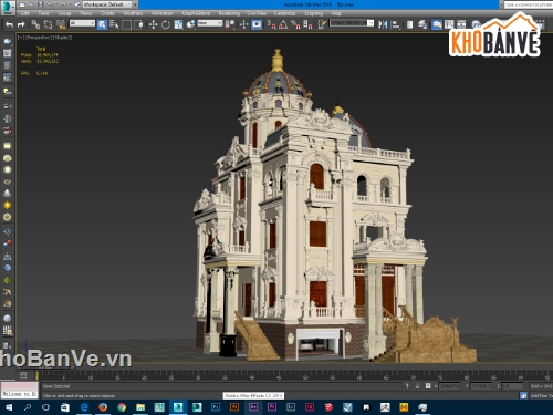 3dmax biệt thự 3 tầng,Biệt thự lâu đài,3dmax lâu đài