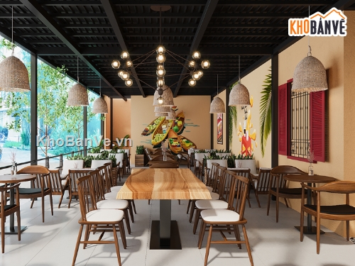 3dsmax quán cafe,diễn họa 3dsmax,retro bao cấp,thiết kế nội thất,thiết kế quán cafe