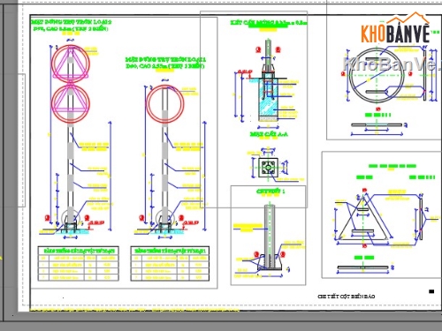 File cad,biển báo giao thông,chi tiết biển báo,File cad biển báo,các loại biển báo giao thông