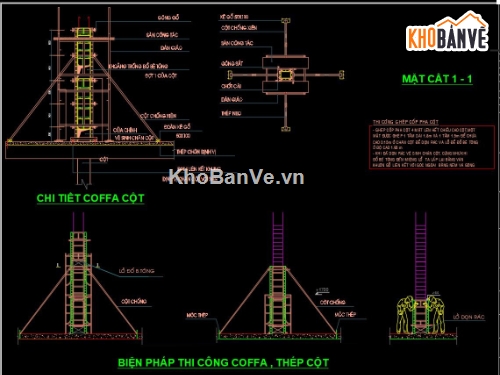 biện pháp thi công,biện pháp thi công nhà cao tầng,bản vẽ biện pháp thi công