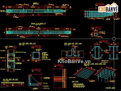 bản vẽ cầu dầm,cầu dầm hiện đại,file bản vẽ cầu dầm