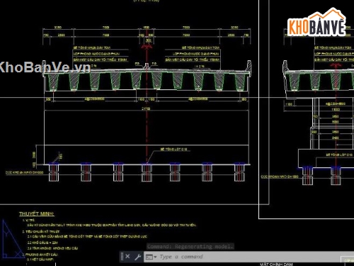 bản vẽ cầu,bản vẽ cầu dầm,file cad cầu dầm