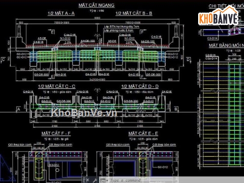 bản vẽ kết cấu,kết cấu dầm,bản vẽ dầm bản