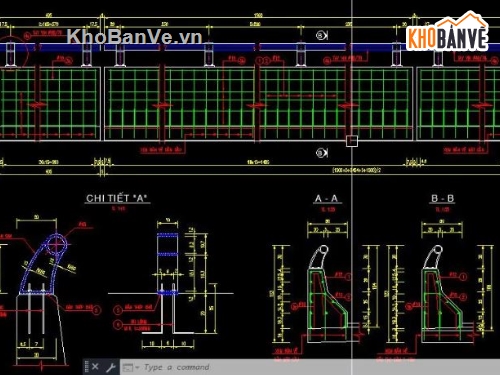bản vẽ cầu,bản vẽ cầu dầm T,file cầu dầm