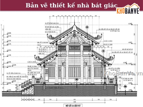 nhà bát giác,cad nhà bát giác,thiết kế nhà bát giác