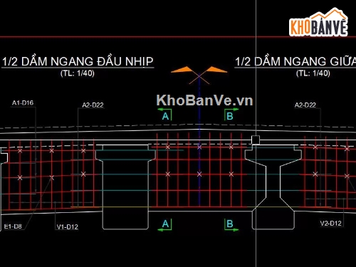 cầu dầm,Bản vẽ dầm,Bản vẽ dầm I
