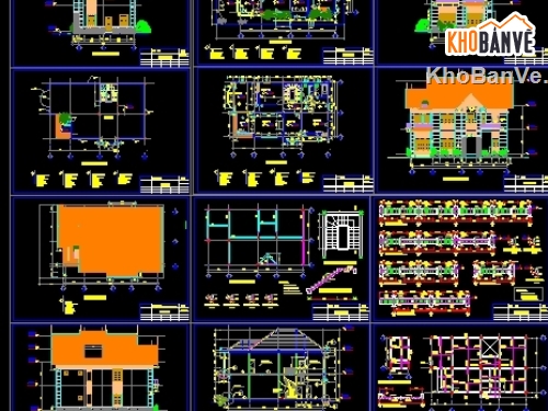 File Bản Vẽ Dwg Thiết Kế Nhà 2 Tầng 9X15M