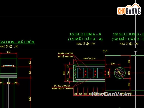 trụ,trụ thân cột,bản vẽ trụ thân cột