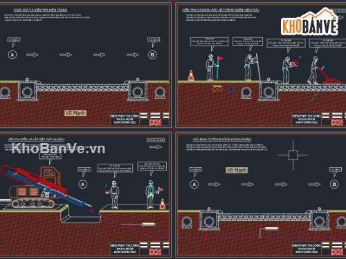 Biện pháp thi công cáp ngầm trung thế,Biện pháp thi công đường ống nước HDPE,Biện pháp thi công ME,Biện pháp thi công khoan ngầm,Bản vẽ DCN,Bản vẽ trạm biến áp