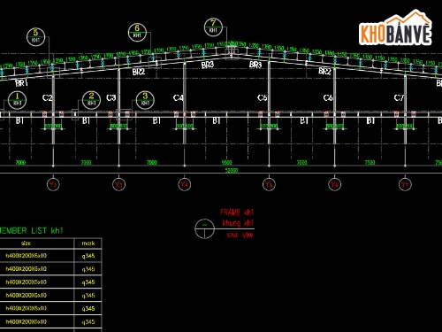 kết cấu nhà xưởng,bản vẽ kết cấu nhà xưởng,nhà xưởng