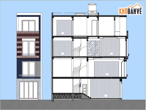 bản vẽ cad nhà phố 4 tầng,nhà phố hiện đại 4 tầng,cad nhà phố 4 tầng,file cad nhà phố 4 tầng,mẫu nhà phố 4 tầng