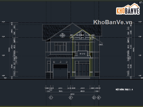 kiến trúc biệt thự 2 tầng,bản vẽ biệt thự 2 tầng,mẫu biệt thự 2 tầng,biệt thự 2 tầng 9.2x16.52m