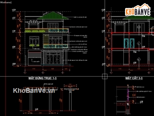 Thiết kế biệt thự,biệt thự 3 tầng,nhà kích thước 35 x 16m,biệt thự 16x35m 3 tầng