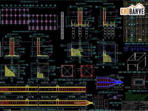 đồ án xây dựng,cad nền móng,File cad,nền,móng