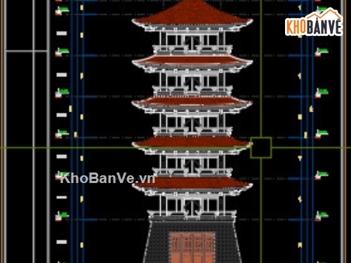 hồ sơ bản vẽ tháp,file thiết kế tháp chùa,bản vẽ tháp chùa,file cad tháp chùa,Bản vẽ autocad tháp chùa