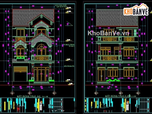 kiến trúc 3 tầng,nhà 3 tầng 8.2x19.5m,nhà phố 3 tầng,bản vẽ nhà phố 3 tầng