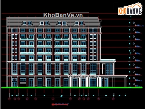 thiết kế khách sạn,Khách sạn dân chủ,full bản vẽ khách sạn,kiến trúc khách sạn,bản vẽ khách sạn