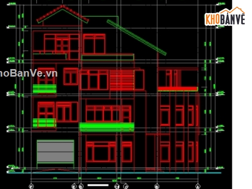 kiến trúc 4 tầng,bản vẽ nhà 4 tầng,thiết kế nhà 4 tầng,mẫu nhà 4 tầng