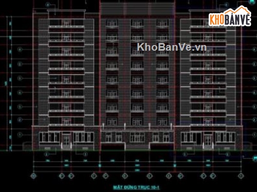 ký túc xá 10 tầng,file cad ký túc xá,ký túc xá file cad,autocad ký túc xá