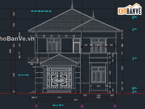 bản vẽ biệt thự,nhà mái nhật,bản vẽ nhà mái nhật,nhà 2 tầng mái nhật