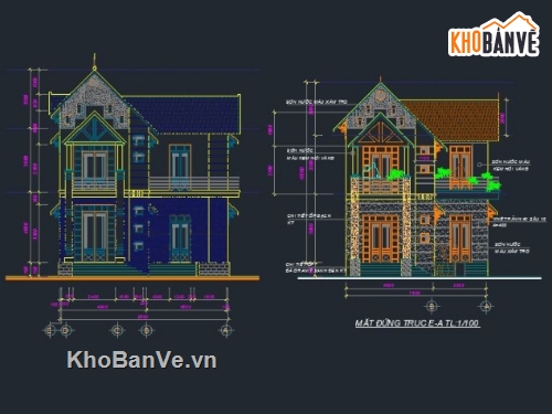 biệt thự 2 tầng,biệt thự 2 tầng 7.9x15.8m,biệt thự 2 tầng 9.5x13.7m,cad biệt thự 2 tầng