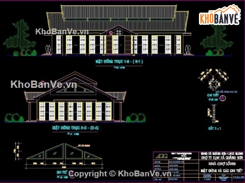 chợ Lồng xã quảng sơn,file cad vẽ chợ,thiết kế Kiến trúc Chợ Lồng