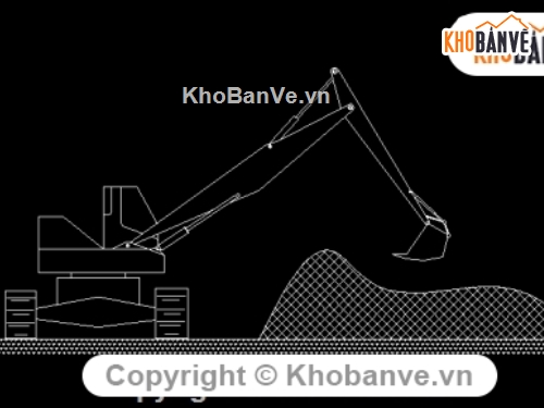 Bản vẽ cad máy xây dựng,Bản vẽ autocad,Bản vẽ máy đào,File cad máy móc