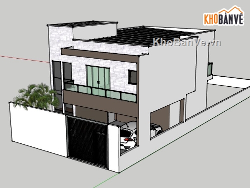 model su thiết kế nhà phố 2 tầng,sketchup nhà phố 2 tầng,3d su nhà phố 2 tầng