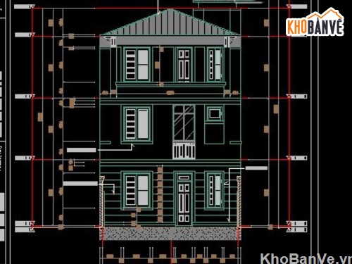 Bản vẽ nhà phố 3 tầng,thiết kế nhà 3 tầng,nhà phố 3 tầng 6.6x16m,mẫu nhà phố 3 tầng