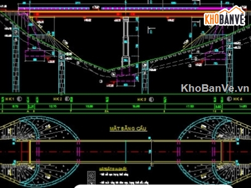 thiết kế cầu,Bản vẽ dầm T,Bản vẽ cầu Khe Muỗng - Km8+773.52,Cầu 2 nhịp dầm T 33m