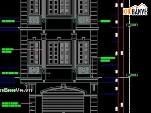 File cad thiết kế nhà 5x5m x 4 tầng