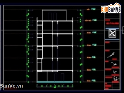 bản vẽ nhà cho thuê 6 tầng 10.5x22m,kiến trúc kết cấu nhà cho thuê 10.5x22m 6 tầng,nhà cho thuê 10.5x22m 6 tầng