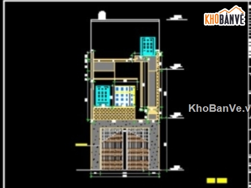 Bản vẽ nhà phố,nhà phố 3 tầng 5x24m,thiết kế nhà phố 3 tầng,cad nhà phố 3 tầng