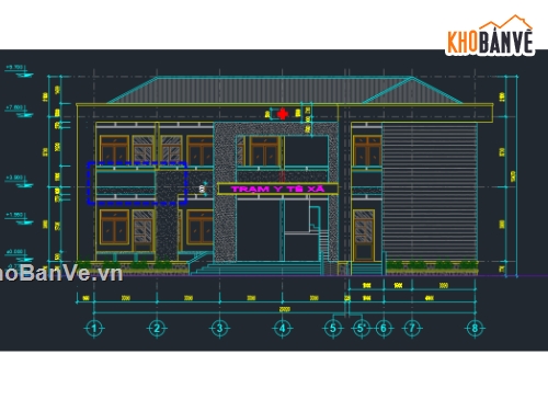 cad trạm y tế,trạm y tế file cad,file cad trạm y tế