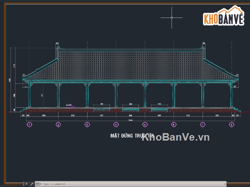 bản vẽ nhà rường,nhà rường 9.26x20.34m,file cad nhà rường,nhà rường file autocad,autocad nhà rường