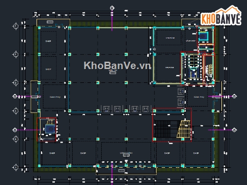 Bản vẽ cad Trung tâm thương mại,Bản vẽ cad Trung tâm,trung tâm thương mại