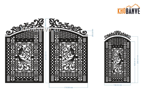 cổng chính phụ,cổng 2 cánh chính phụ,hàng rào cnc,file cnc hàng rào