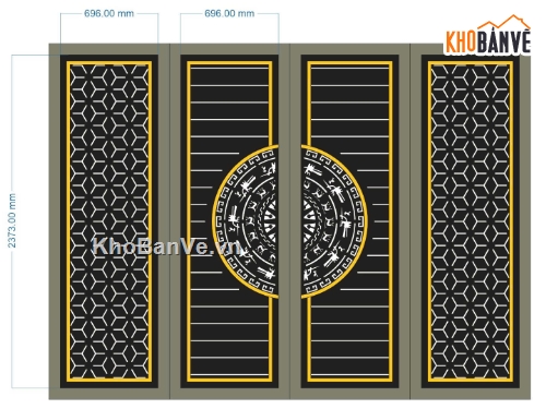 mẫu cổng 4 cánh,cổng 4 cánh cnc,file cnc cổng 4 cánh