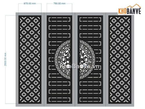 mẫu cổng 4 cánh,file cnc cổng 4 cánh,mẫu cnc cổng 4 cánh