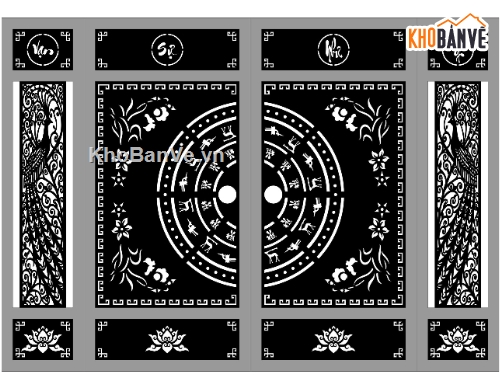 vạn sự như ý cnc,cổng trống đồng cnc,cad cổng vạn sự như ý