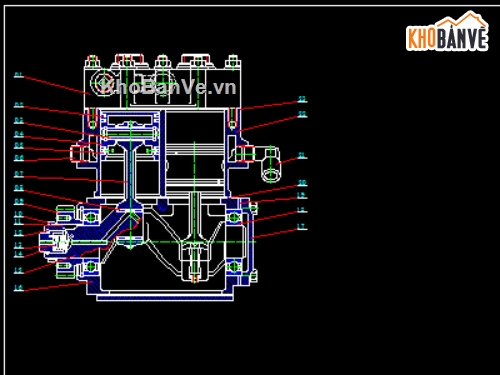 đồ án ô tô,bản vẽ máy nén,máy nén piston