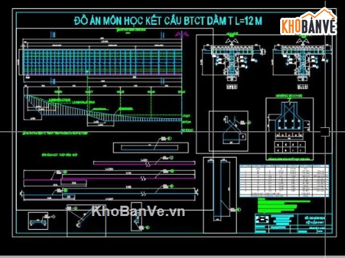 đồ án BTCT 1,đồ án BTCT – Dầm T L=12m,đồ án