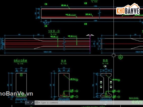 cad cầu bản,bản vẽ dầm cầu chữ I,cầu nông thôn