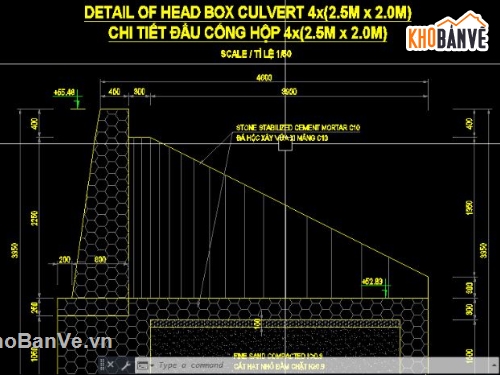 cống hộp 2.5m x2.5m,bản vẽ cống bản,file cad cống hộp