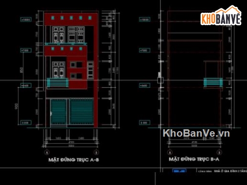 nhà phố 3 tầng,file cad nhà phố 3 tầng,cad nhà phố 3 tầng