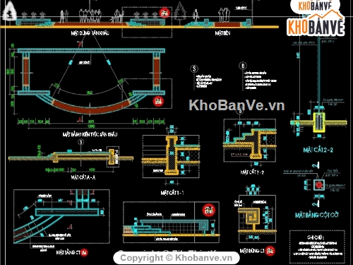 Sân khấu trường học,sân khấu cột cờ,Sân khấu cột cờ trường học,bản vẽ cột cờ,cột cờ trường học