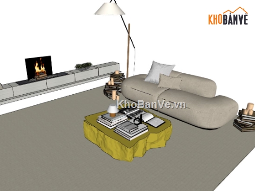 sketchup phòng khách,phòng khách 3d,File phòng khách sketchup,thiết kế phòng khách model su