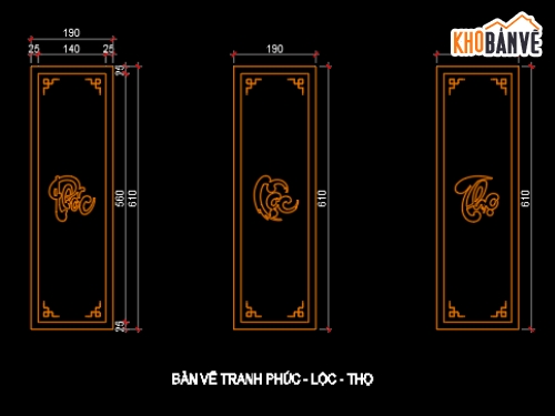 File chữ Phúc Lộc Thọ,Chữ Phúc Lộc Thọ,File CNC tranh