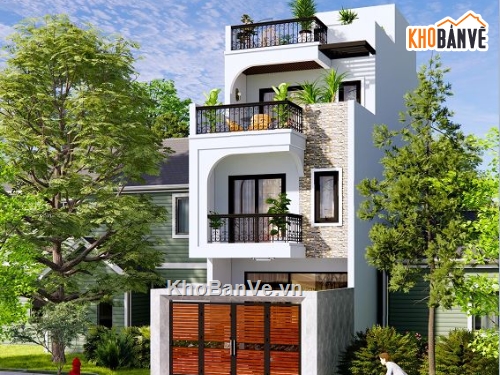 nhà phố 3 tầng,kiến trúc nhà phố,nhà phố hiện đại