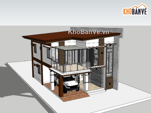 biệt thự 2 tầng,su biệt thự,biệt thự sketchup